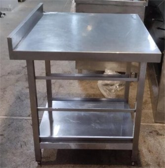 Τραπέζι Ανοξείδωτο 80x70x88Cm Με 3 Θέσεις Για Μπασκέτες Μεταχειρισμένο